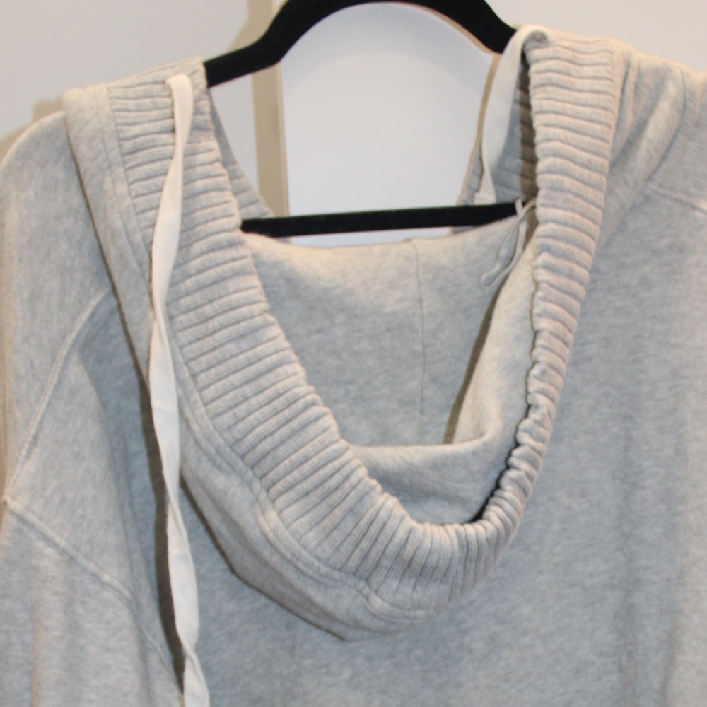 Aerie Down‑To‑Earth Henley Hoodie Oversized Gray Sweatshirt — XS - Picture 10 of 13